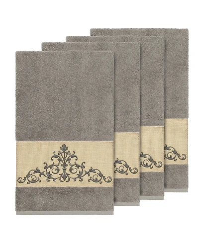 Linum Home Turkish Cotton Scarlet 4-Pc. Embellished Bath Towel Set