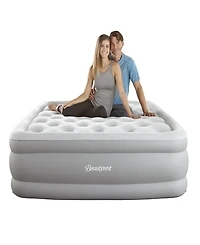 Beautyrest 18" Queen Sky Rise Raised Adjustable Comfort Coil Top Airbed with Express Pump