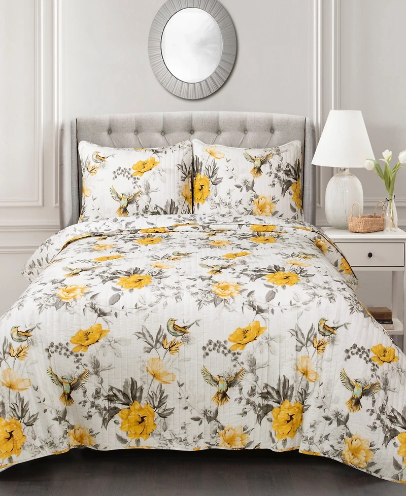 Lush Decor Penrose Floral 3-Pc. Quilt Set