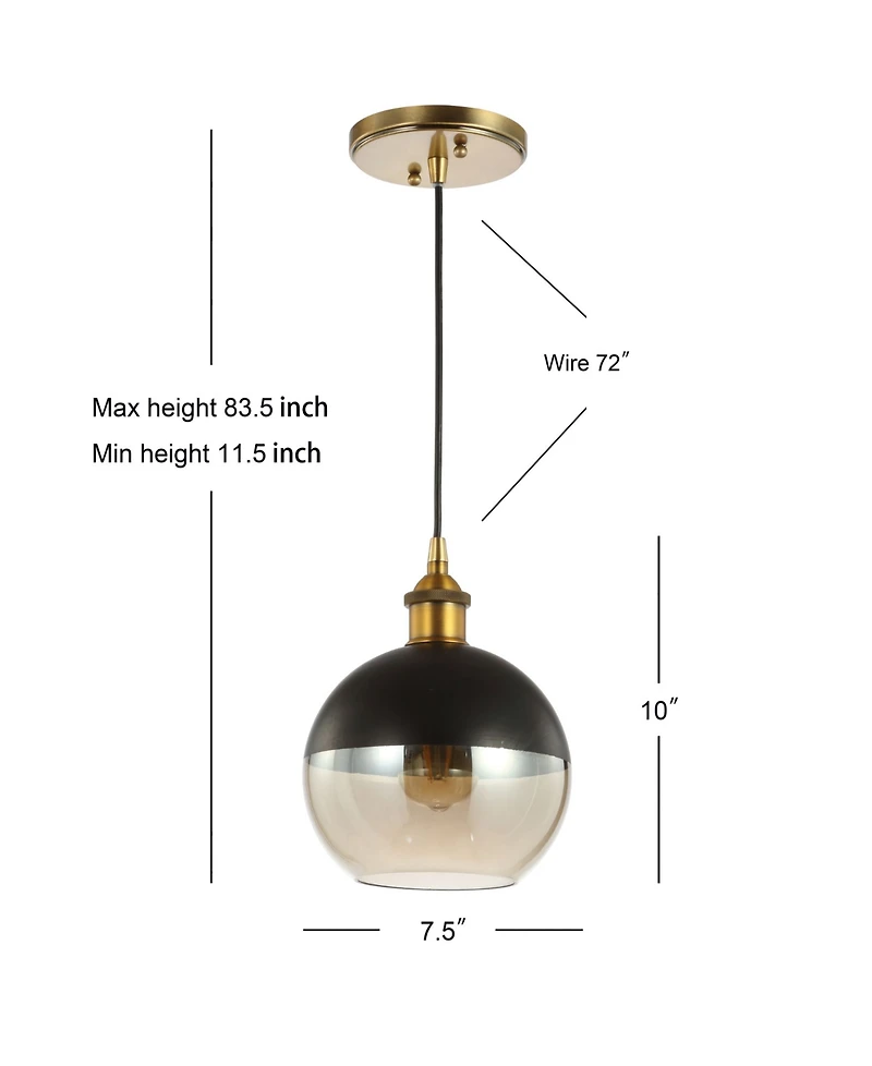 Jonathan Y Nixon 7.5" Adjustable Drop Globe Led Pendant