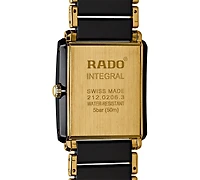 Rado Unisex Swiss Integral Diamond Accent Black Ceramic & Gold-Tone Stainless Steel Bracelet Watch 31x41mm R20204712