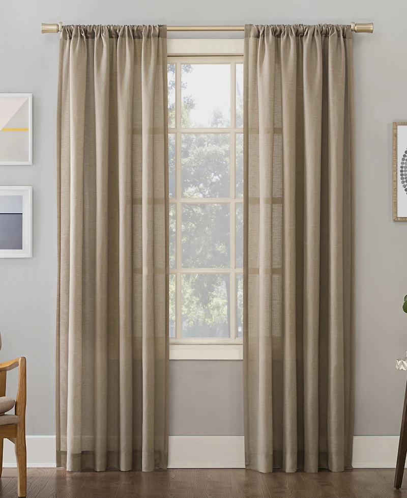 Amalfi Linen Blend Textured Semi-Sheer Rod Pocket Curtain Panel