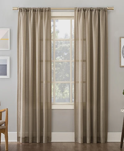 Amalfi Linen Blend Textured Semi-Sheer Rod Pocket Curtain Panel