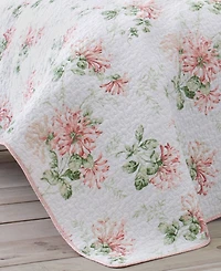 Laura Ashley Honeysuckle Cotton Reversible 3-Pc. Quilt Set, Full/Queen