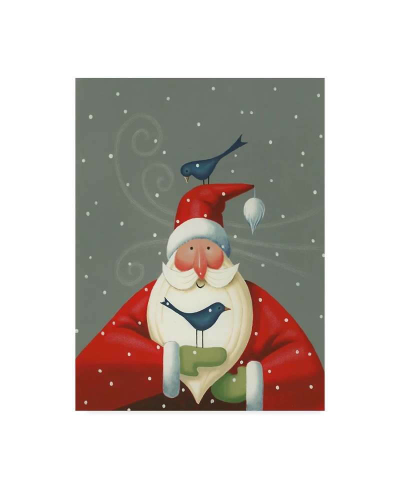 Margaret Wilson 'Santa With Bluebirds' Canvas Art - 14" x 19"