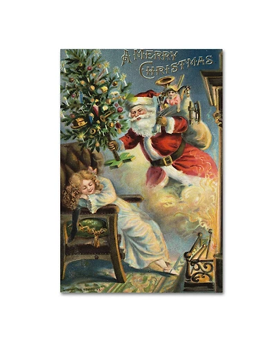 Vintage Apple Collection 'Merry Christmas Santa' Canvas Art