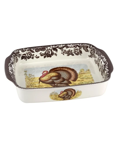 Spode Woodland Turkey Handled Lasagna Dish