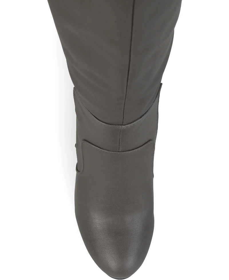 Journee Collection Women's Carver Wide Calf Block Heel Knee High Boots
