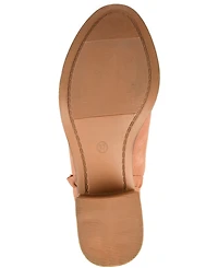 Journee Collection Women's Lennie Ruffle Detail Stacked Block Heel Booties