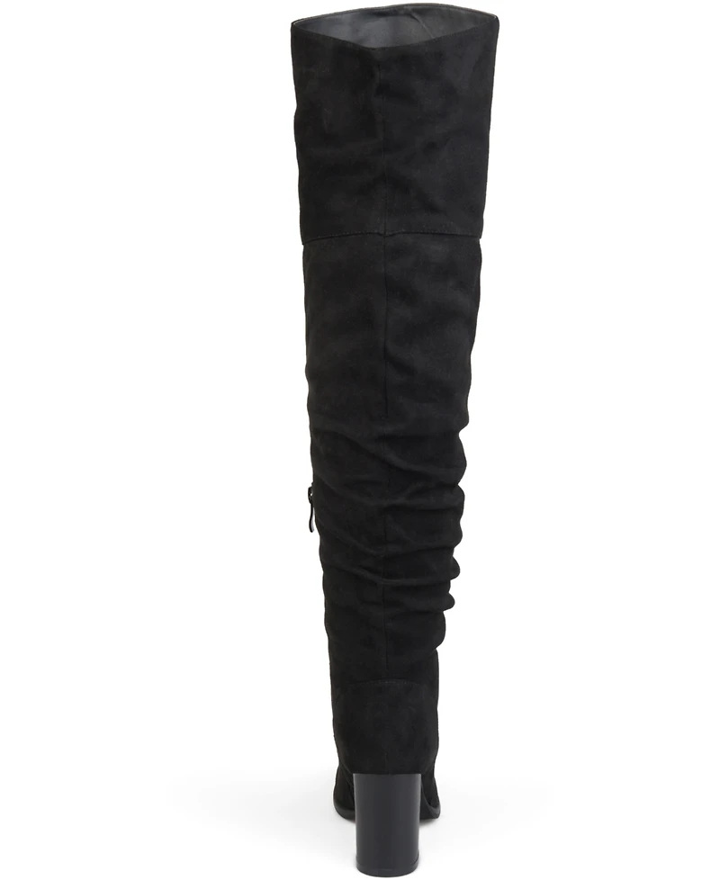 Journee Collection Women's Kaison Stacked Heel Over The Knee Boots