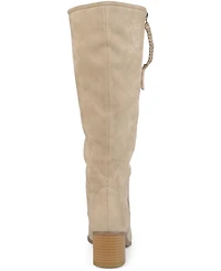 Journee Collection Women's Sanora Wide Calf Stacked Heel Mid Shaft Boots