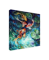 Marcia Baldwin 'Dancing Colors Koi' Canvas Art - 18" x 18"