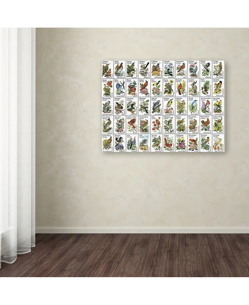 Vintage Apple Collection '50 Birds' Canvas Art - 14" x 19"