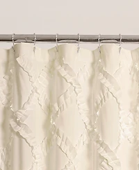 Lush Decor Ruffle Diamond Shower Curtain, 72" x