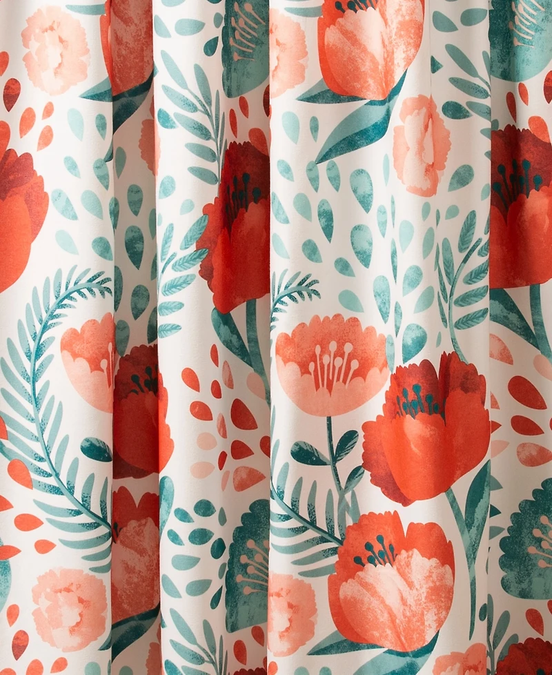 Lush Decor Poppy Garden Shower Curtain, 72" x