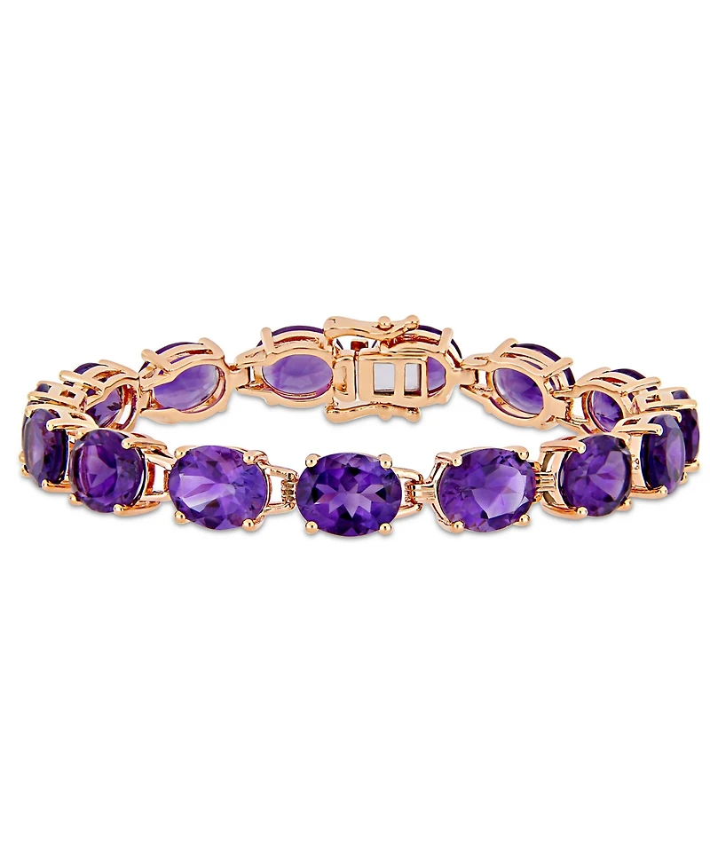 Amethyst (36 ct. t.w.) Tennis Bracelet in 18k Rose Gold over Sterling Silver