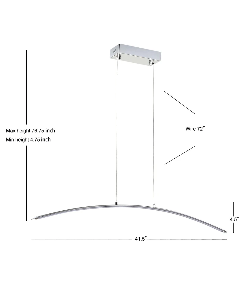 Jonathan Y Roxanna 41.5" Dimmable Adjustable Integrated Led Metal Linear Pendant