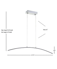Jonathan Y Roxanna 41.5" Dimmable Adjustable Integrated Led Metal Linear Pendant