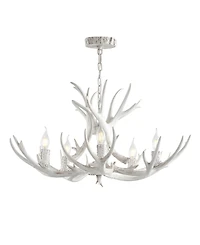 Jonathan Y Eldora 30" Adjustable Resin Antler 5-Light Led Chandelier