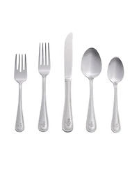 Riverridge Beaded 46 Piece Monogrammed Flatware Set - C, Service for 8