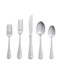 Riverridge Beaded 46 Piece Monogrammed Flatware Set - H, Service for 8