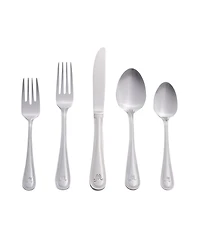 Riverridge Beaded 46 Piece Monogrammed Flatware Set - M, Service for 8
