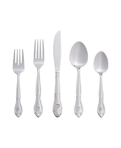 Riverridge Rose 46 Piece Monogrammed Flatware Set - D, Service for 8