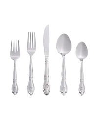 Riverridge Rose 46 Piece Monogrammed Flatware Set - D, Service for 8