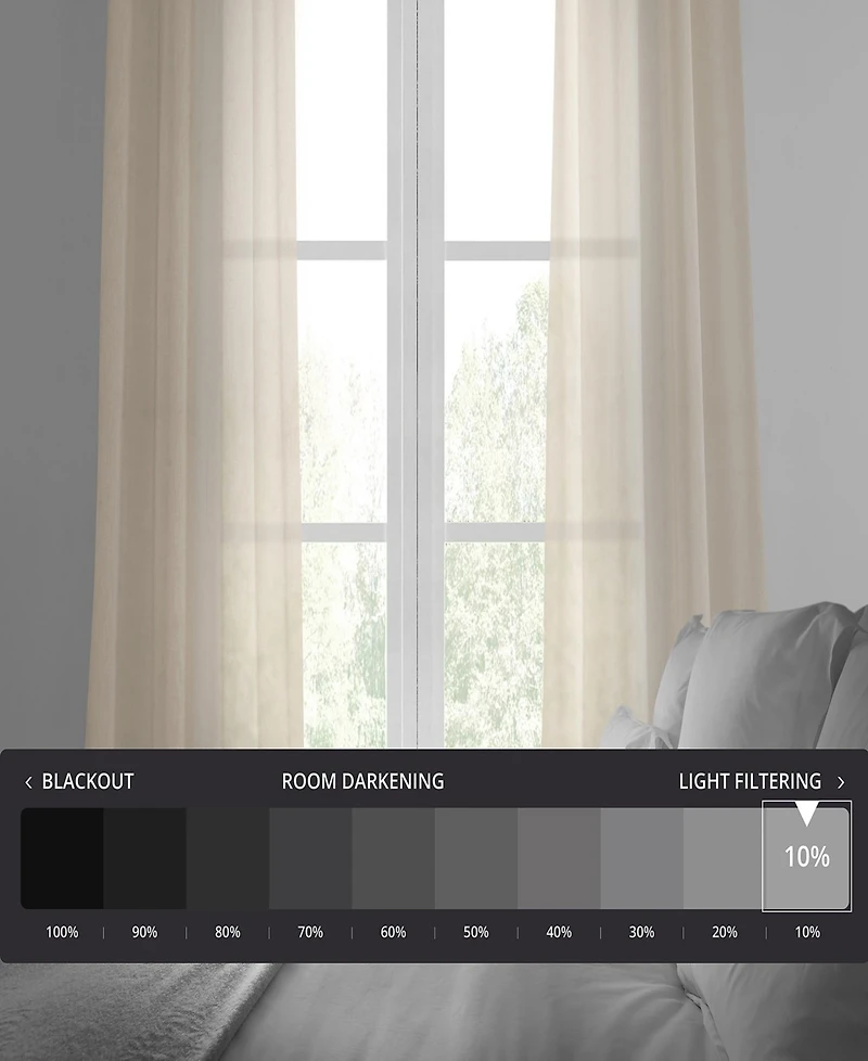 Half Price Drapes Cotton Seed Textured Faux Linen Sheer Curtain