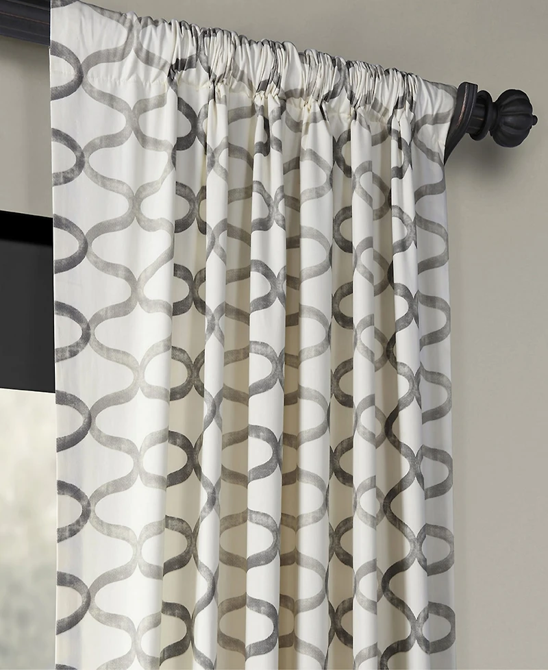 Half Price Drapes Illusions Geometric Printed Cotton Room Darkening Curtain