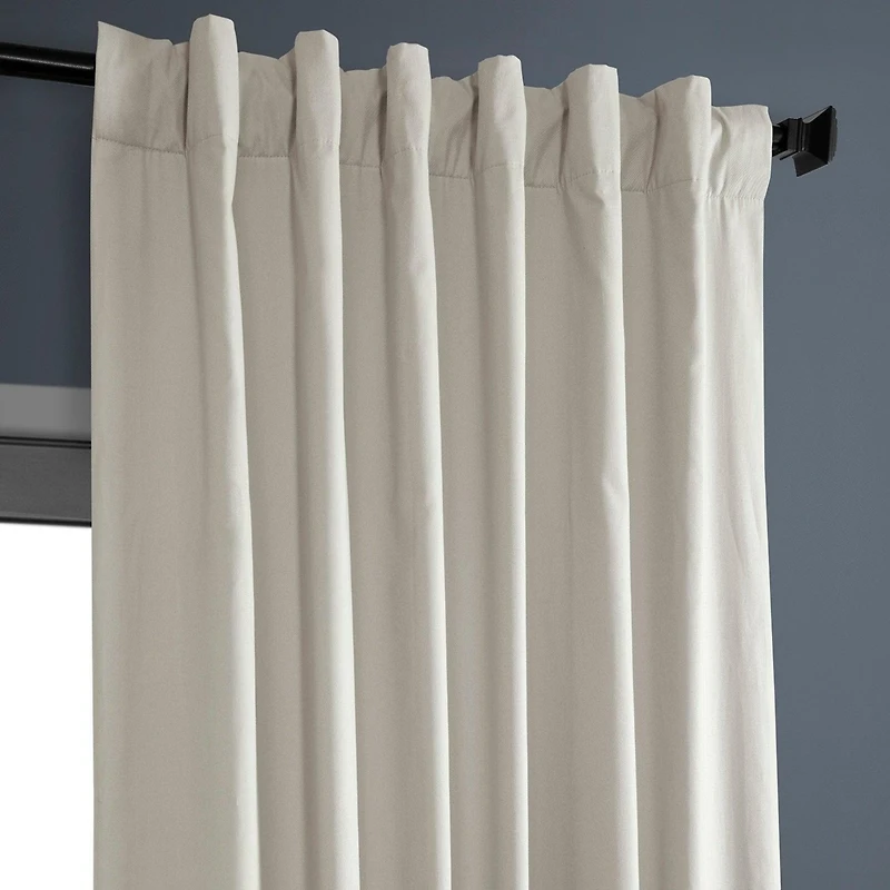 Half Price Drapes Hazelwood Beige Solid Cotton Hotel Blackout Curtain