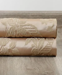 Half Price Drapes Magdelena Beige & Gold Damask Faux Silk Jacquard Room Darkening Curtain