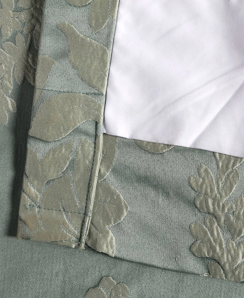 Half Price Drapes Magdelena Blue & Steel Damask Faux Silk Jacquard Room Darkening Curtain