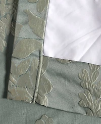 Half Price Drapes Magdelena Blue & Steel Damask Faux Silk Jacquard Room Darkening Curtain