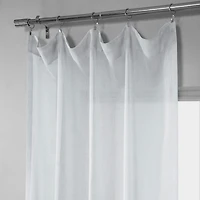 Half Price Drapes Aspen White Textured Faux Linen Sheer Curtain