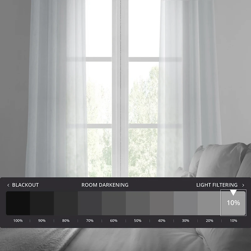 Half Price Drapes Aspen White Grommet Textured Faux Linen Sheer Curtain