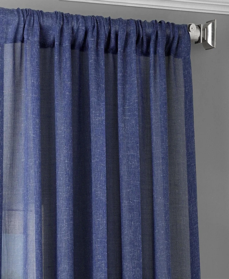 Half Price Drapes Textured Faux Linen Sheer Curtain