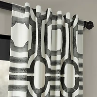 Half Price Drapes Mecca Steel Geometric Printed Cotton Room Darkening Curtain