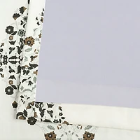 Half Price Drapes Kerala Cocoa Emblem Printed Cotton Room Darkening Curtain
