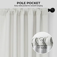 Half Price Drapes Textured Faux Linen Room Darkening Curtain