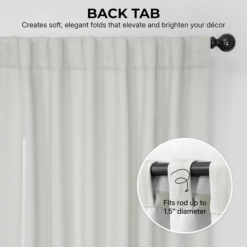 Half Price Drapes Textured Faux Linen Room Darkening Curtain