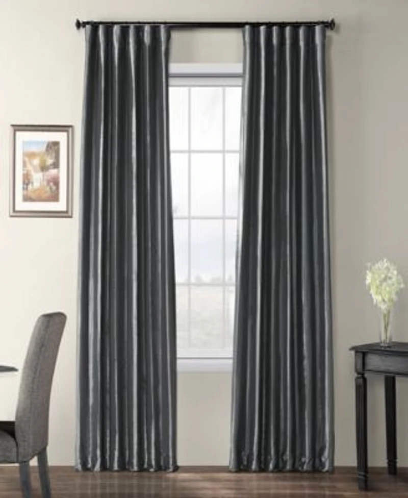 Half Price Drapes Faux Silk Taffeta Blackout Curtain