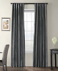 Half Price Drapes Faux Silk Taffeta Blackout Curtain