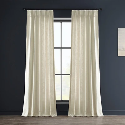Half Price Drapes Barley Heavy Faux Linen Curtain