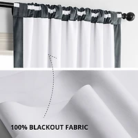 Half Price Drapes Distance Blue Grey Signature Velvet Blackout Curtain