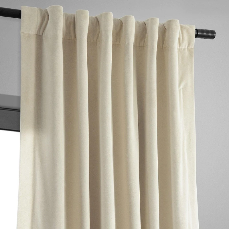 Half Price Drapes Neutral Ground Signature Velvet Blackout Curtain