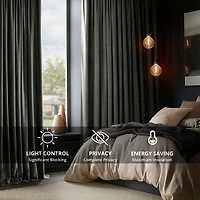 Half Price Drapes Silver Grey Signature Velvet Blackout Curtain