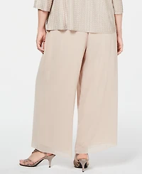 Alex Evenings Plus Size Wide-Leg Chiffon Pants