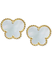 Effy Mother-of-Pearl Butterfly Stud Earrings in 14k Gold