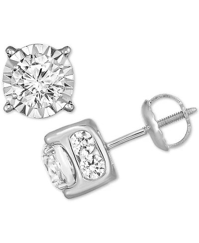 TruMiracle Diamond Stud Earrings (2 ct. t.w.) 14k White, Yellow or Rose Gold